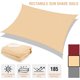 thumbnail image 2 of Toldos de vela rectangulares de 2 x 3 m con protección UV de 185 g/m2 de HDPE para patio, jardín, exterior y balcón, color arena, 2 of 5