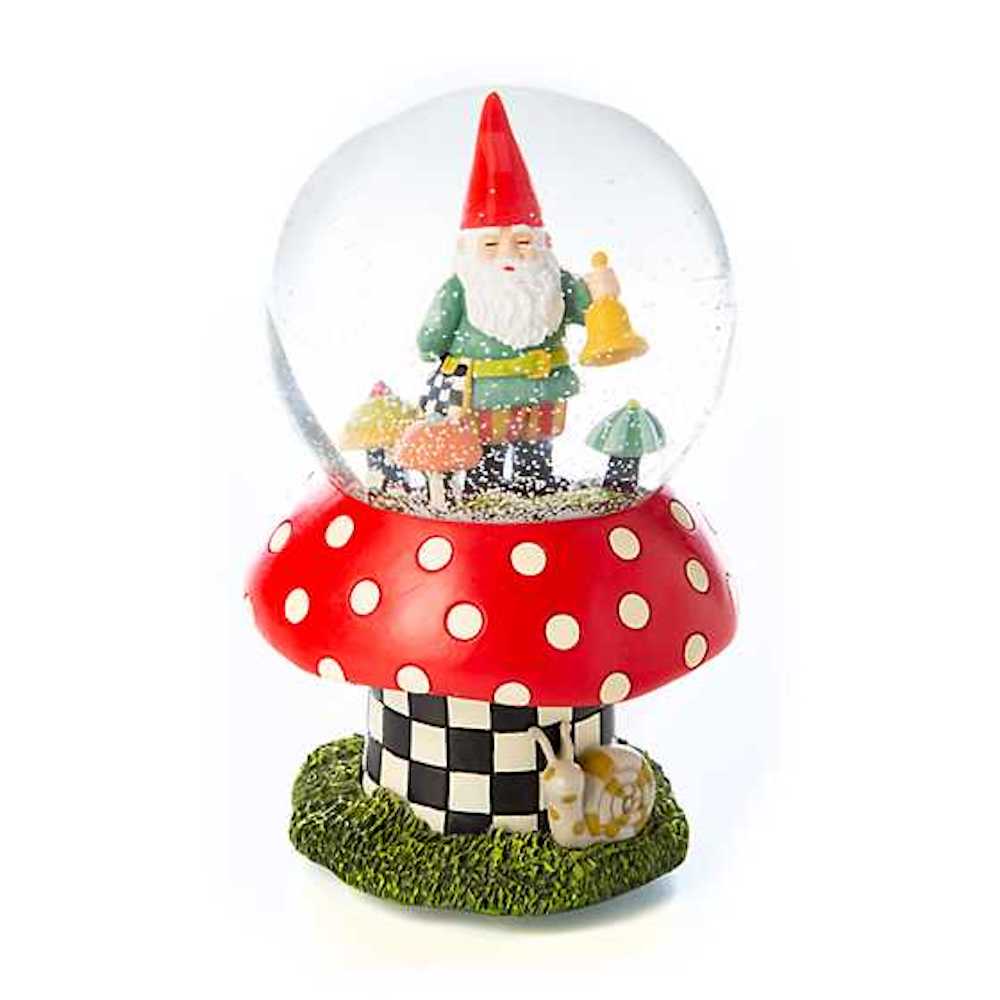 MacKenzieChilds Woodland Gnome Snow Globe Figurine New with Box