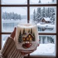 thumbnail image 2 of 15oz Winter Story Scene Glass Cup, Warm Cabin & Lakeside Pattern Aesthetic Festive Glass Mug, Multipurpose Holiday Glassware for Drink Serving & Home Table Decor, Christmas Xmas Holiday Gift, 2 of 7