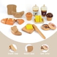 thumbnail image 2 of Juego de juguetes para panadería y comida, madera de pera con bolsa de compras, más de 3 años, 2 of 6