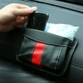 thumbnail image 2 of U-499 Black Dark Car Storage Pouch Leather Material Adhesive Design Console Organizer, 2 of 6