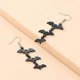 thumbnail image 4 of Aretes largos de murciélago negro Yashi Accesorios de Halloween personalizados y modernos, 4 of 5