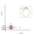 thumbnail image 4 of ANGARA Natural 2.2 ct Amethyst and Diamond Three Stone Ring in 14K Yellow Gold for Women (Size-9x7mm) | February Birthstone, Birthday, Anniversary, Jewelry Gift for Women | Natural Amethyst Ring, 4 of 9