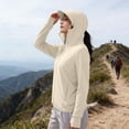 thumbnail image 6 of Oksale Womens Sun Protection Athletic Jackets Plus Size Zip Up Jacket with Mask Breathable Lightweight Workout Jackets with Hood Beige M, 6 of 8