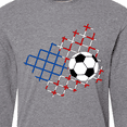 thumbnail image 4 of Inktastic Soccer Ball, Net with American Flag Colors Long Sleeve T-Shirt, 4 of 5