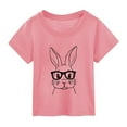 thumbnail image 2 of WERYOUNG T-Shirt Toddler Boys Girls Happy Easter T Shirt Kids Cute Rabbit Graphic Tees Tops, Pink, 3-4 Years, 2 of 3