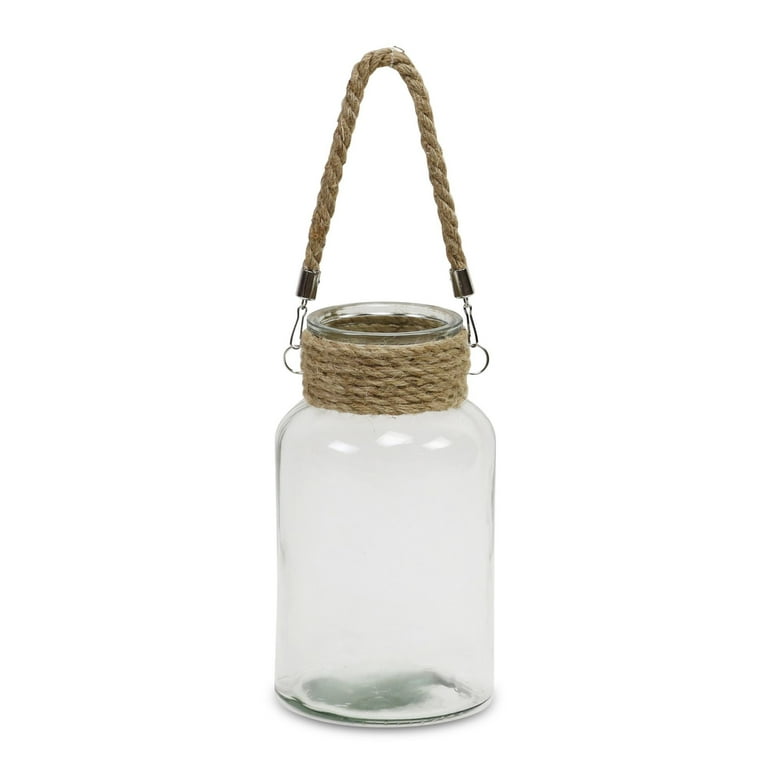 Vickerman 10.3 Glass Jar with Black Rope