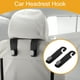 thumbnail image 2 of Gancho para Reposacabezas de Asiento de Automóvil Universal 2 Pcs para la Mayoría de Automóviles, SUV, Camiones, Cuero Sintético Negro, 2 of 7