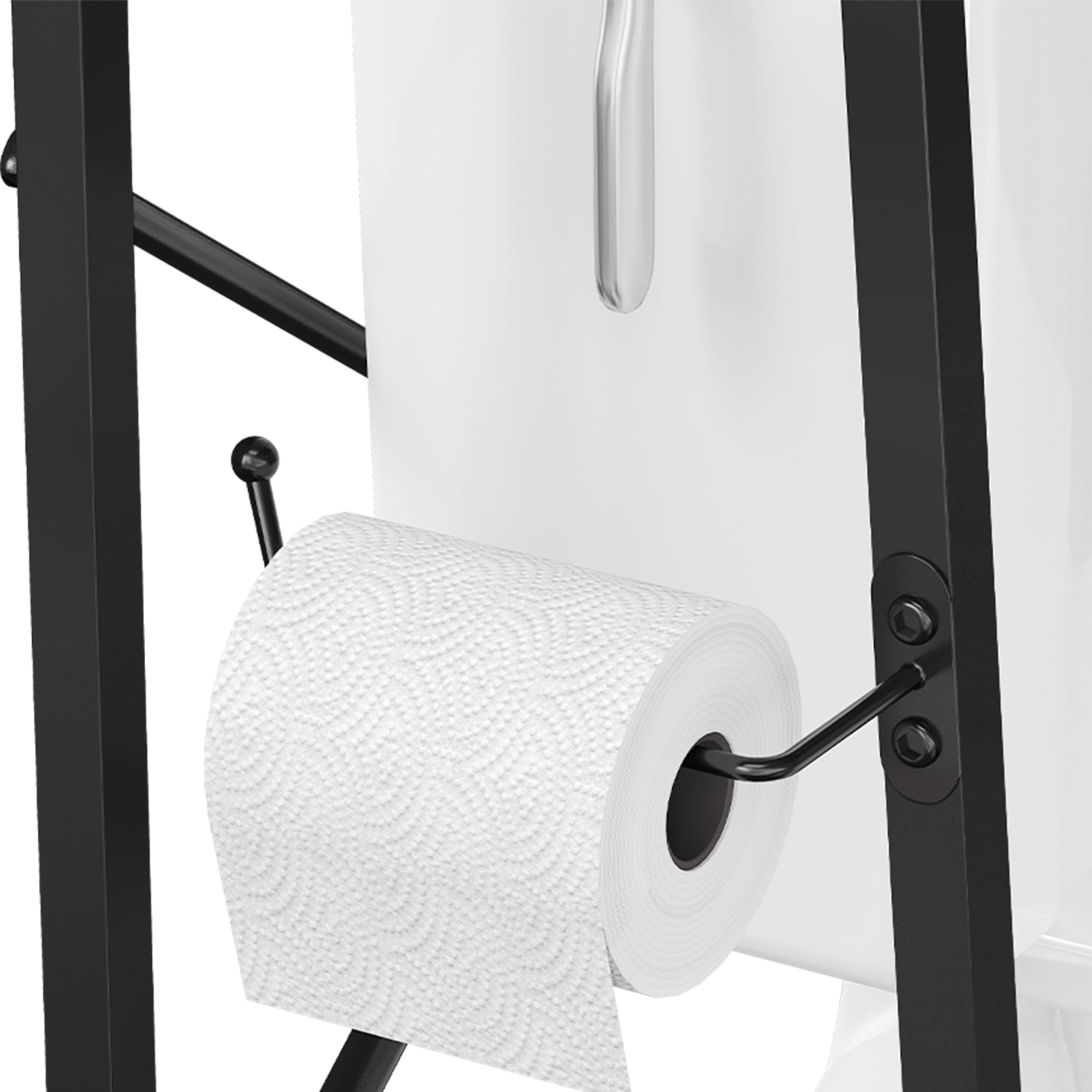 Uforic 61" Heavy-Duty Over The Toilet Storage Cabinet, 3-Tier Freestanding Organizer with Sliding Barn Door, 4 Open Shelves & Tissue Holder, White