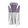 thumbnail image 5 of Lovskoo 2024 Womens Fuzzy Fleece Vest Cozy Sleeveless Winter Warm Vests with Pocket Zip Up Hooded Waistcoat Outerwear Purple, 5 of 6