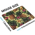 thumbnail image 3 of Pineapple Computer Mouse Pad Floral Leaf Plants Tropical Fruit Pattern Vintage Green Yellow Brown Wipeable Polyester Rubber Decorative Desk Mat Ideal for Home Library or Office Work (9.5"x7.9"), 3 of 6