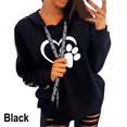 thumbnail image 3 of Sudadera con capucha para mujer, suéter con estampado de pata de gato, holgado e informal, moda de otoño e invierno, novedad de 2023, 3 of 4