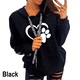thumbnail image 4 of Sudadera con capucha para mujer, suéter con estampado de pata de gato, holgado e informal, moda de otoño e invierno, novedad de 2023, 4 of 5
