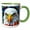 Green/White, variant on 3drose, Stunning Frontal Colorful Portrait of a Bald American Eagle Bird Gift, 11oz Mug