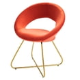 thumbnail image 5 of Side Dining Chair, Set of 2, Gold Orange, Velvet, Modern Contemporary, Kitchen Room Cafe Bistro Restaurant Hospitality, 5 of 8