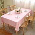 thumbnail image 2 of CSFL Pink Linen Tablecloth Rectangle Table, Gingham Tablecloths Cotton, Washable Table Cover with Two-color Tassel for Farmhouse Decor, Outdoor Picnic, Dining and Camping (71"x51", 6ft), 2 of 7