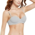 thumbnail image 2 of Women's Strapless Push Up Bra Underwire Padded T-Shirt Bra Wedding Bra(Gray,38B), 2 of 7