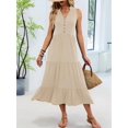 thumbnail image 6 of Womens Summer Maxi Dresses Flowy V Neck Sleeveless Swing Casual Beach Sundress with Pockets Color XL, 6 of 9