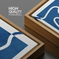 thumbnail image 4 of IDEA4WALL Framed Wall Art Print Set White Line Contrasting Blue Backround Abstract Swirly Digital Art Modern Art Mid-Century Expressive for Living Room, Bedroom, Office - 16"x24"x2 Natural, 4 of 5