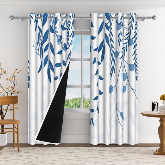 Aofoto Thermal Insulated Curtain,Light Blocking Window Drapes for Bedroom Grommet, 2 Panels, White,52x84 inches
