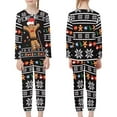 thumbnail image 3 of FKELYI Cartoon Christmas Long Sleeve Pj Stretchy Xmas Gingerbread Man Children Pajama Pattern 2-Piece Soft Kids Pajamas Girls 7-8, 3 of 5