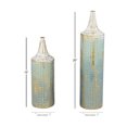 thumbnail image 3 of DecMode 25", 18"H Distressed Tall Blue Metal Vase, Set of 2, 3 of 11