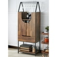 thumbnail image 6 of Furniture of America Reon Multi-Storage Wine Cabinet, Light Hickory, 6 of 7