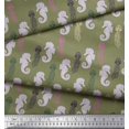 thumbnail image 3 of Soimoi Poly Georgette Fabric Jellyfish & Seahorse Ocean Print Sewing Fabric Yard 52 Inch Wide, 3 of 3