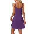 thumbnail image 3 of INSPIRE CHIC Women's Sleeveless Sleepwear Camisole Nightwear V Neck Nightshirt Pajama Dress Chemise Nightdress XL Purple, 3 of 6