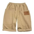 thumbnail image 4 of Kogui Little Boy Shorts Kids Boys Golf Shorts Flat Front Adjustable Waist Kids Uniform Causal Athletic Shorts Pockets Size 7-8 (Khaki,7-8 Years), 4 of 5
