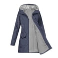 thumbnail image 2 of jtjvou Women Light Rain Jacket Waterproof Active Outdoor Trench Raincoat with Hood Lightweight Plus Size for Girls Blue XL, 2 of 9