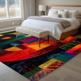thumbnail image 5 of Abstract Face Washable Living Room Rugs 9'x12', Colorful Boho Modern Geometric Splicing Low Pile Throw Large Area Rug Non-Slip Sturdy Edge Binding Carpet for Bedroom Dining Room Office, 5 of 9