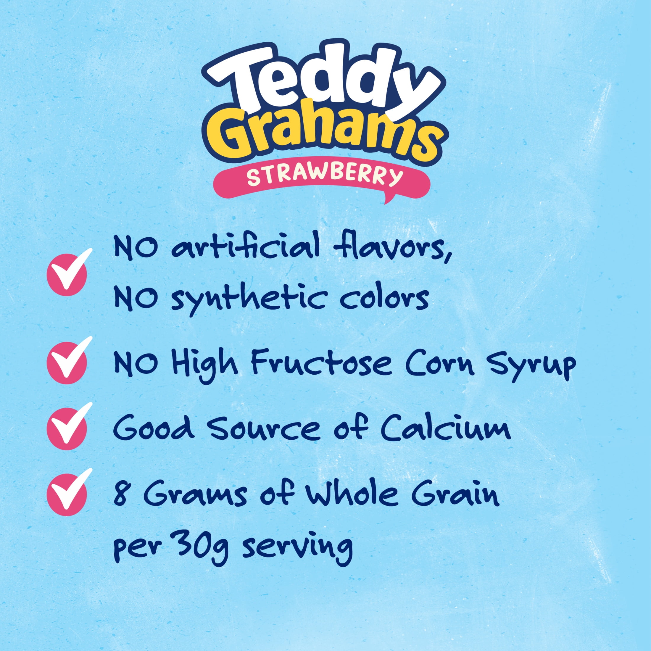 TEDDY GRAHAMS Strawberry Flavor Graham Snacks, Kids Snacks, 10 oz