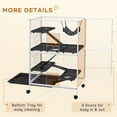 thumbnail image 6 of PawHut Rolling Small Animal Cage Pet for Rabbits, Chinchillas, Ferret with Wheels, Hammock, 5 Platforms and Removable Tray, White, 6 of 9