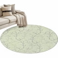 thumbnail image 6 of Sage Green Branches Round Rug 4ft Washable Circle Entryway Rugs Non Slip Vintage Art Farmhouse Area Rug Indoor Floor Carpet for Bedroom Kitchen Living Room Home Office Dining Room Nursery, 6 of 8