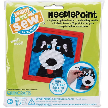 Quincrafts Learn to Sew Needlepoint Kit, Dog
