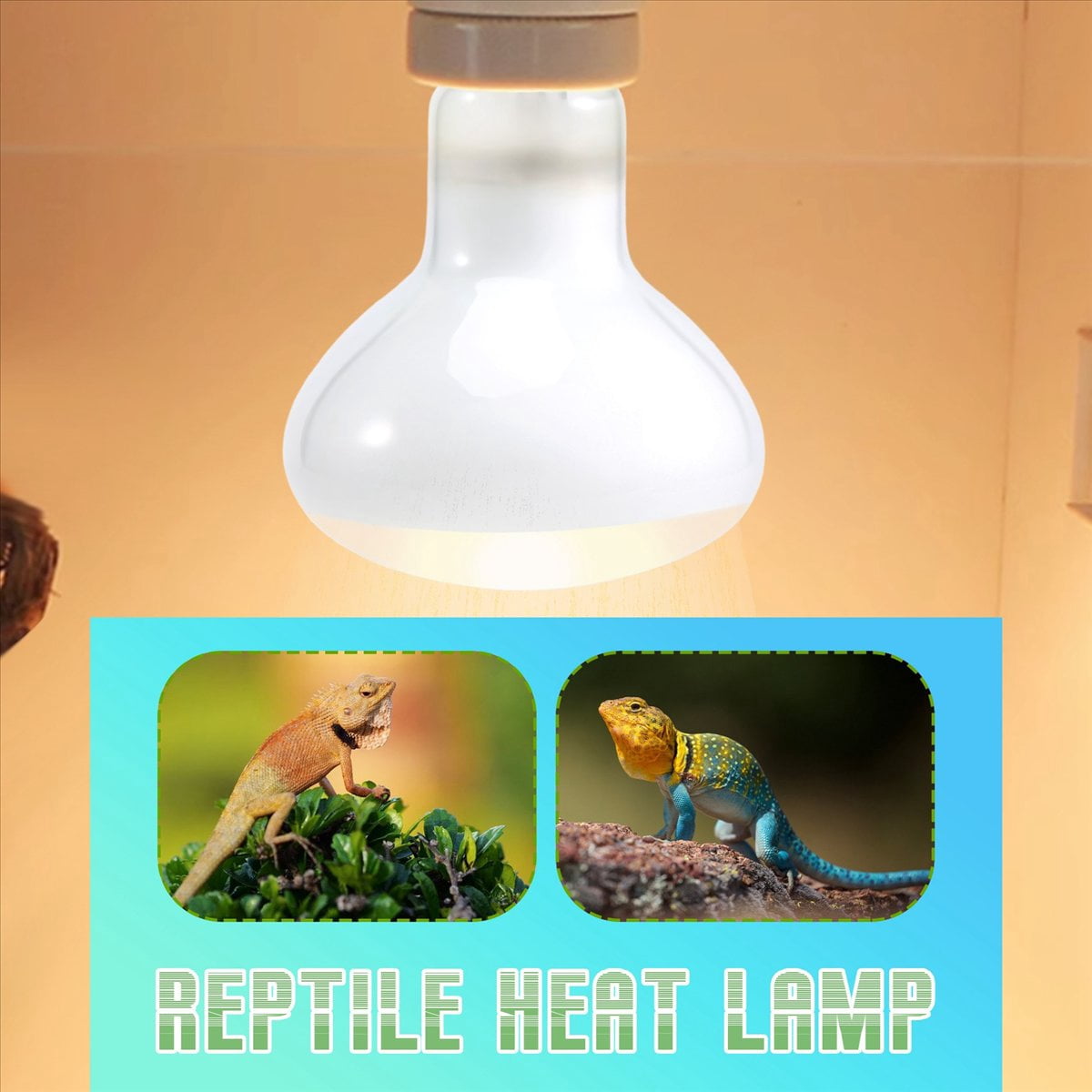2 Pack Reptile Uvb Uva Heat Lamp Bulb For Reptiles Truly Sun-Like Bright Reptiles, Amphibian And Birds (100 W)