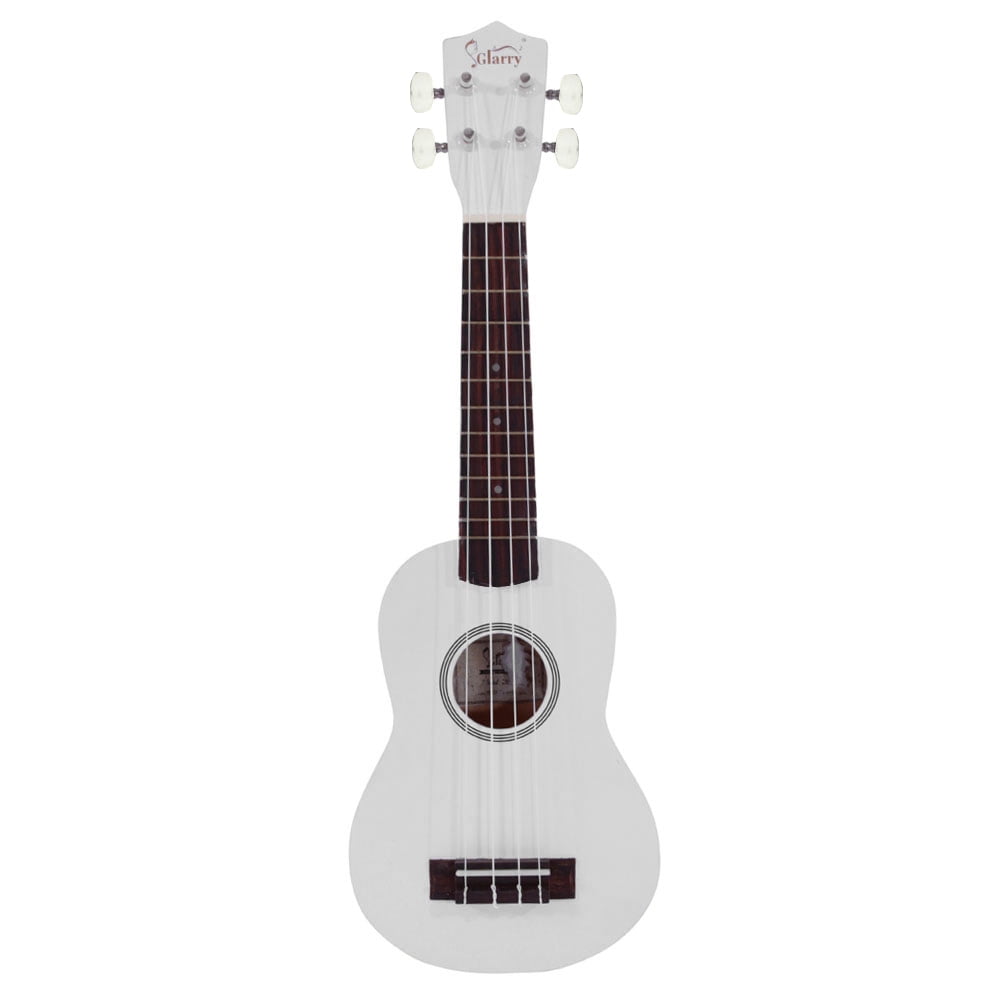 Kepooman UK101 Ukulele 21 inch Professional Pure Color Rosewood Fingerboard Basswood Soprano Ukelele Kit with Bag - White