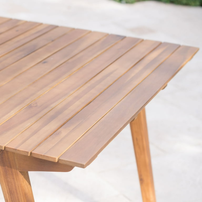 Brooks Outdoor 69 Inch Acacia Wood Dining Table, Teak Finish