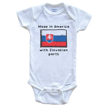 

Made In America With Slovakian Parts Slovakia Flag Baby Bodysuit