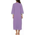 thumbnail image 4 of Oudiya Women Zipper Robe Loungewear Dress Full Length Nightgown Housecoat 3/4 Sleeves Sleepwear with Pockets, 4 of 5