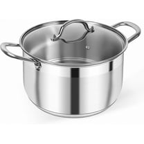 8 Quart Stainless Steel Stock Pot with Visible Lid Heavy Duty Nonstick Cookware