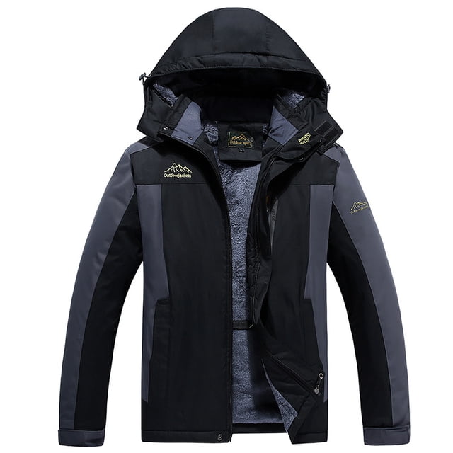 Chaqueta de invierno de talla grande con forro polar para exteriores, resistente al frío, de algodón, acolchada, impermeable, resistente al desgaste, para montañismo, esquí y montañismo