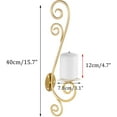 thumbnail image 4 of 2 Pcs Wall Candle Holders for Pillar Tea Light Candles Decorative Candle Sconces Gold Metal Wall Mount Decorations with Modern Art Design for Wall Living Room. Bathroom. Dining Room, 4 of 4
