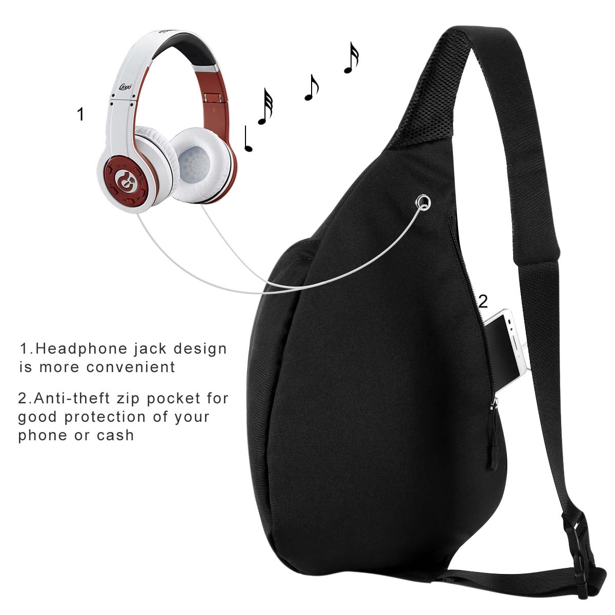 Sling Backpack- Rope Bag Crossbody Backpack Travel Multipurpose Unisex Daypack