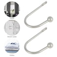 thumbnail image 2 of Ghojet 2 Pack U Shaped Metal Curtain Holdbacks Wall Mounted Curtain Tiebacks with Screws, Decorative Window Drapery Holder Curtain Hook, Silver, 2 of 6