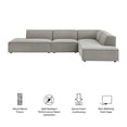 thumbnail image 3 of Restore 4-Piece Fabric Upholstered Modular L-Shaped Armless Sectional Sofa, 3 of 10