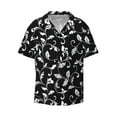 thumbnail image 3 of Goofa Black White Leaves Printed Men's Casual Short-sleeved Shirt,Lightweight Breathable Button-down,Summer Casual men's top,Versatile Fashion shirt-Medium, 3 of 7