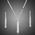 thumbnail image 2 of Pendientes cilíndricos con incrustaciones de diamantes, collar y accesorios de moda europea y americana, 2 of 4