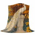 thumbnail image 6 of White Peacock Blanket Soft Cozy Warm Throw Blanket for Couch, Plush Fuzzy Flannel Fleece Blankets for Sofa, Retro Garden Botanical Floral Bed Blankets Lightweight Gifts for Women, 50"x60", 6 of 9